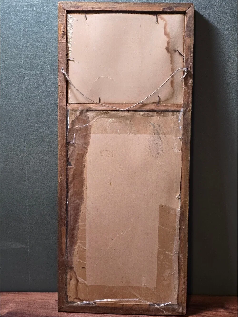 Vintage Pier Mirror Wood Frame Print Insert, 22x9.5 Accent Mirror